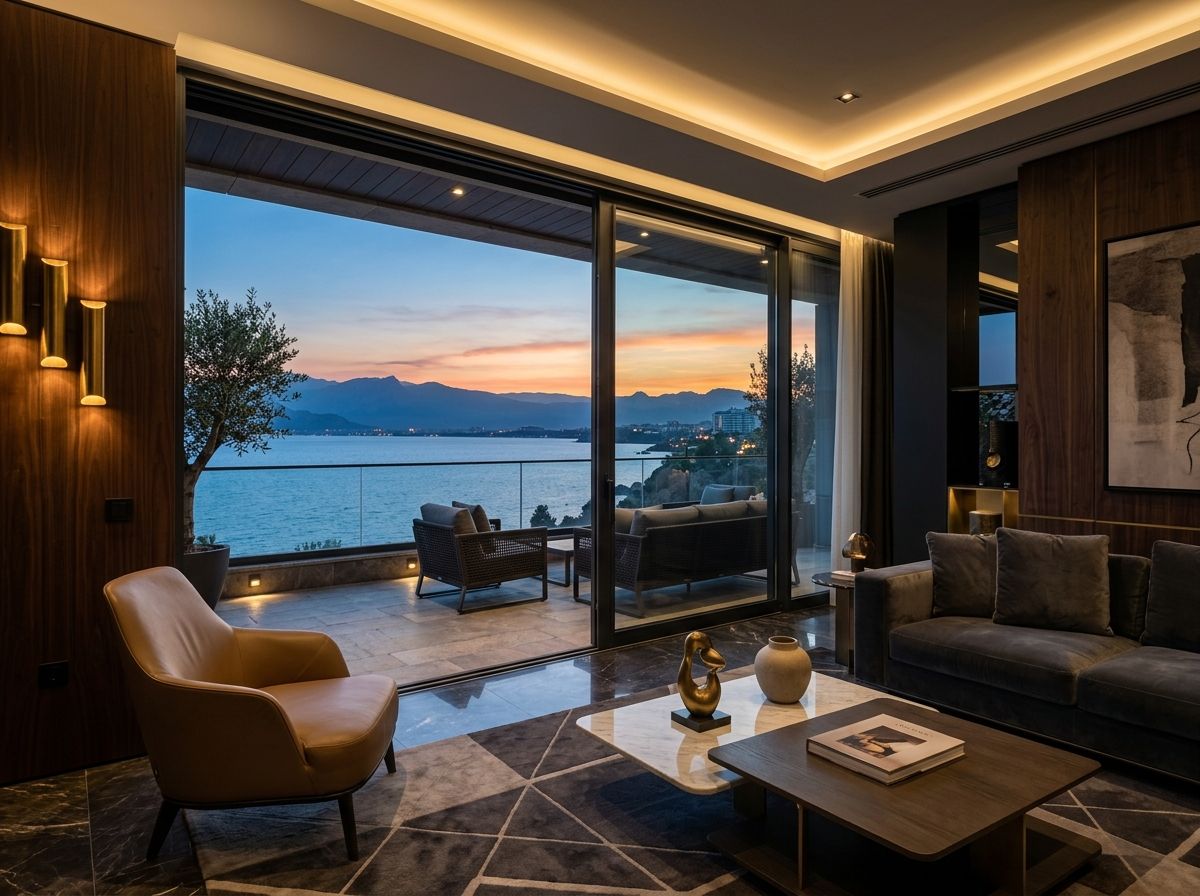 Akkoç Emlak - Antalya deniz manzaralı satılık lüks daire ve rezidans iç mekan tasarımı